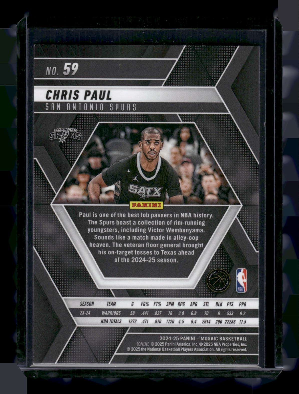 2024-25 Panini Mosaic Chris Paul #59 card back image