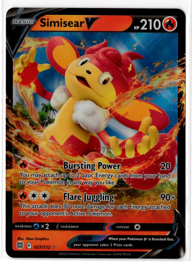 simisear v pokemon card value Pokemon TCG Brilliant Stars Simisear V #27