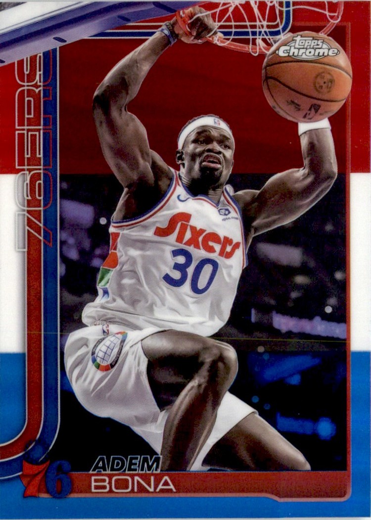 Adem Bona 2025-26 Topps Chrome Red White & Blue Refractor #183