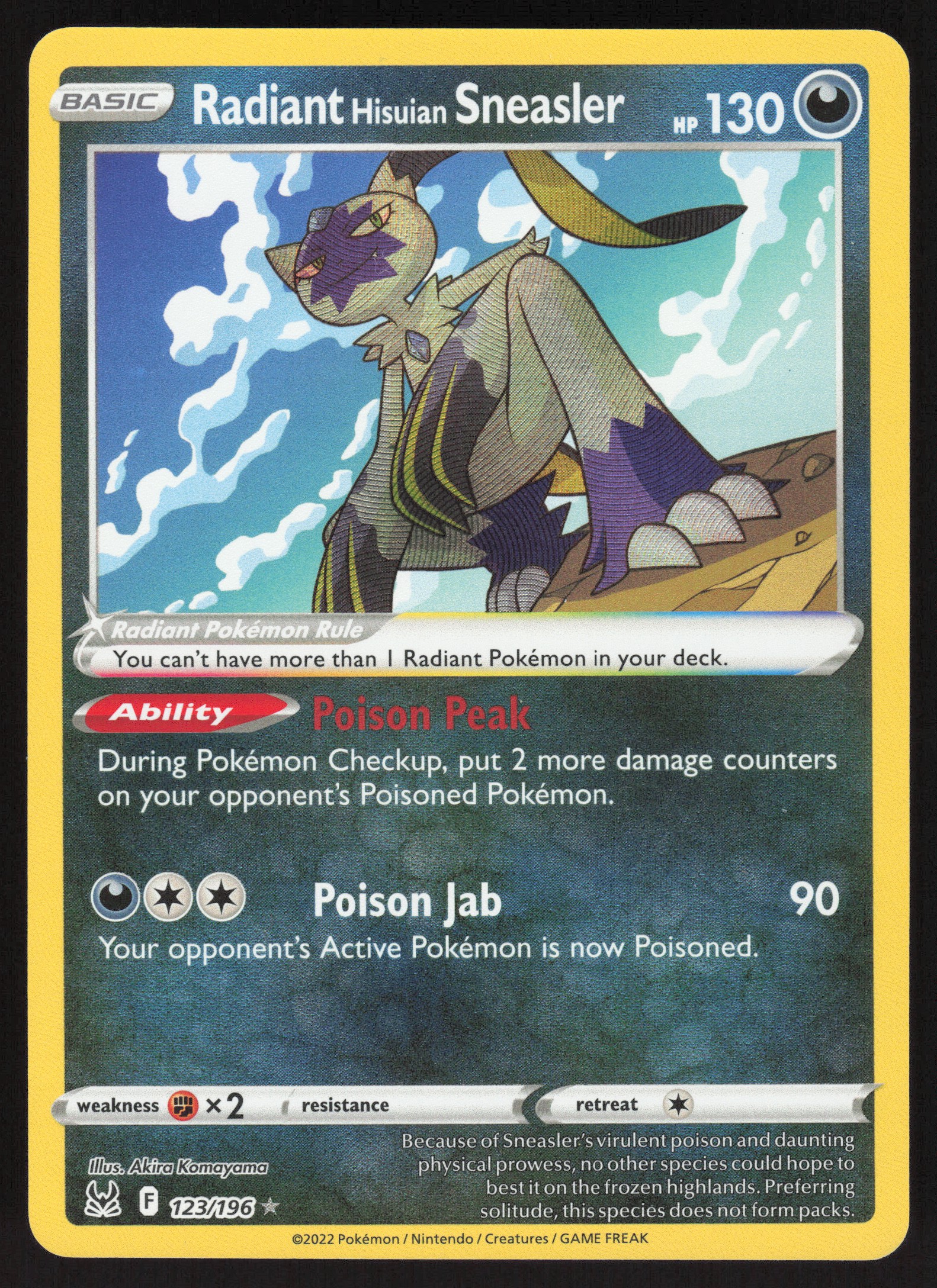 2022 Radiant Hisuian Sneasler Ultra Rare Foil 123/196 Lost Origin