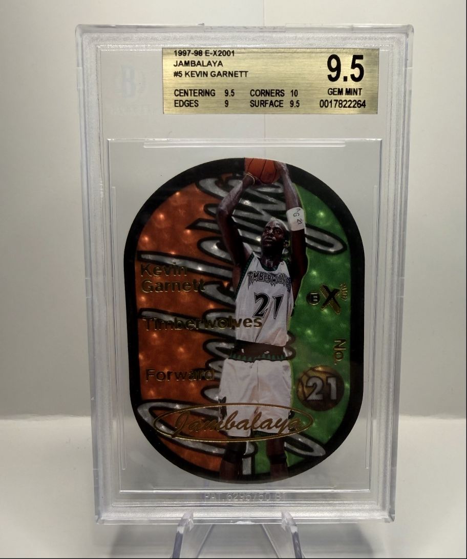 KEVIN GARNETT 1997-98 SKYBOX E-X2001 JAMBALAYA DIE CUT BGS 9.5