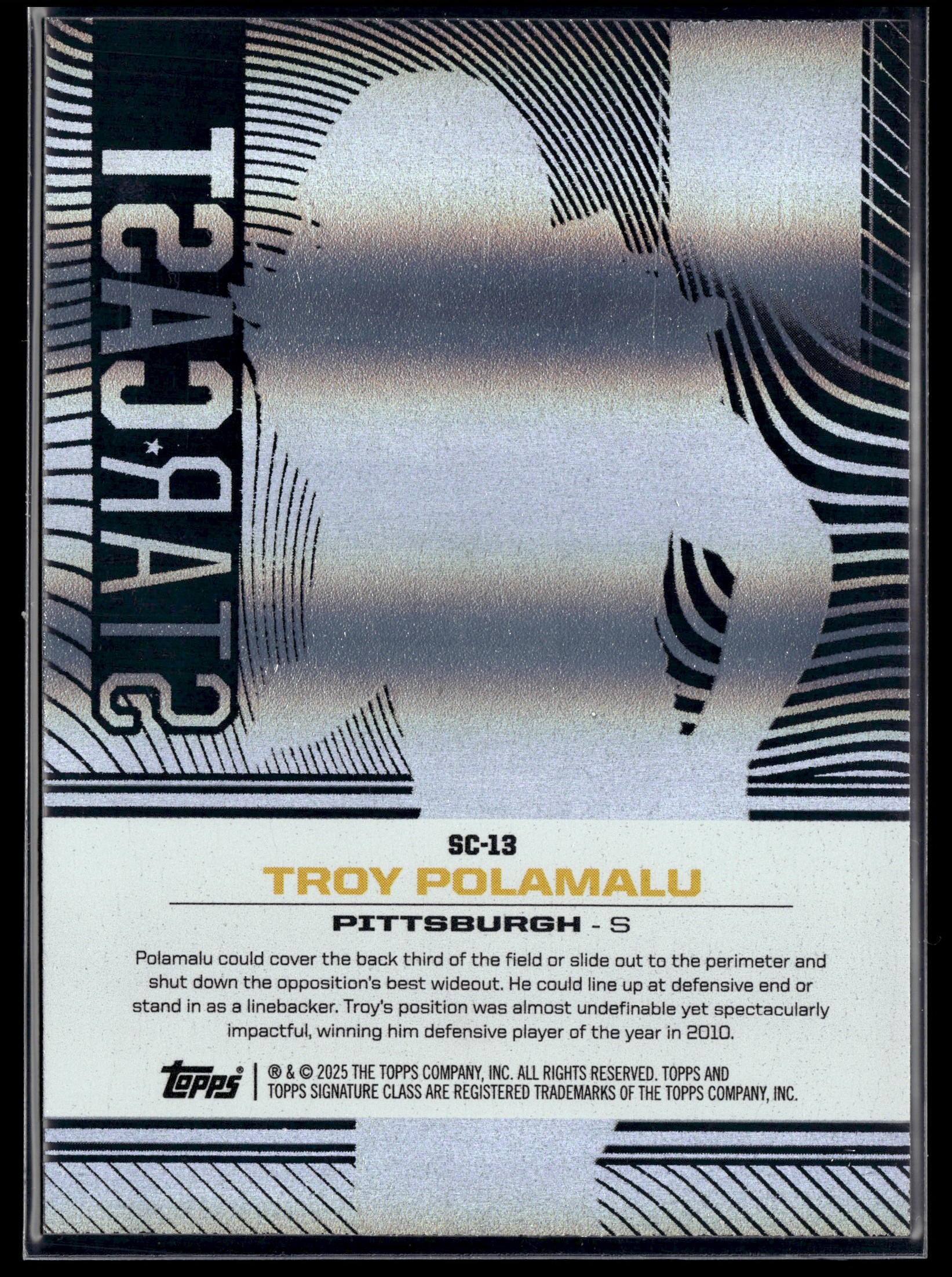 2025 Topps Signature Troy Polamalu Pittsburgh Steelers #SC-13 Star