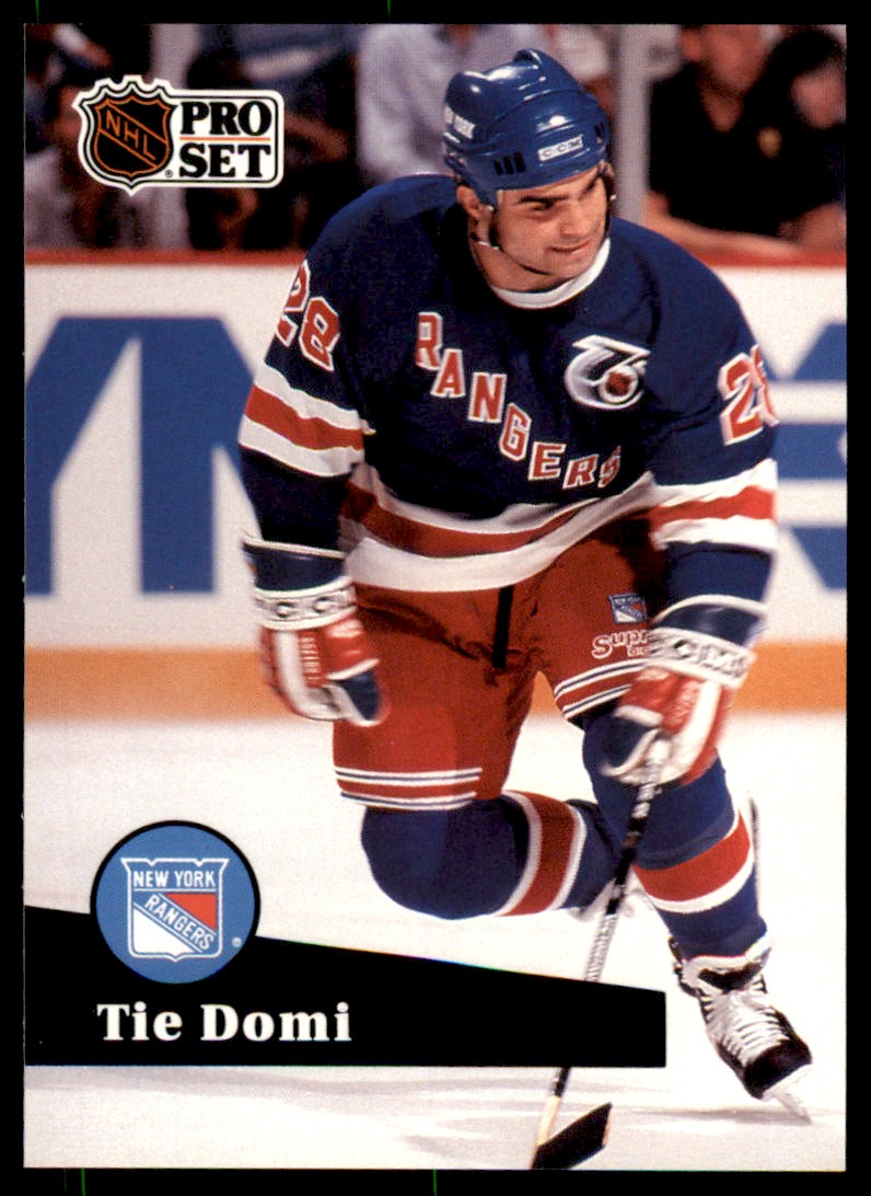 1991-92 Pro Set French Tie Domi New York Rangers #440 | eBay