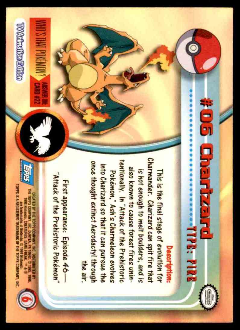 1999 Pokemon Card Topps Charizard Excellent #06 on Kronozio 1999 Pokemon Card Topps Charizard Excellent #06 on Kronozio