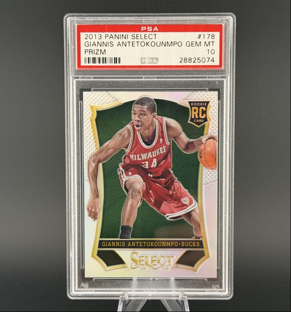 GIANNIS ANTETOKOUNMPO 2013-14 SELECT ROOKIE SILVER PRIZM RC PSA 10