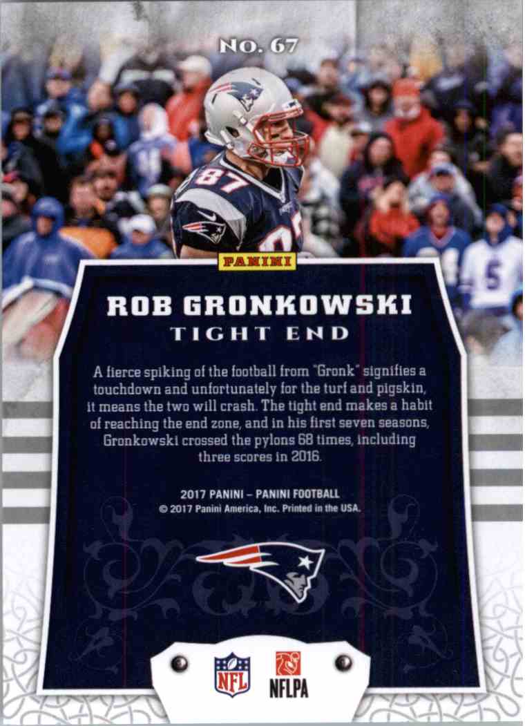 2017 Panini Football Rob Gronkowski #67 card back image