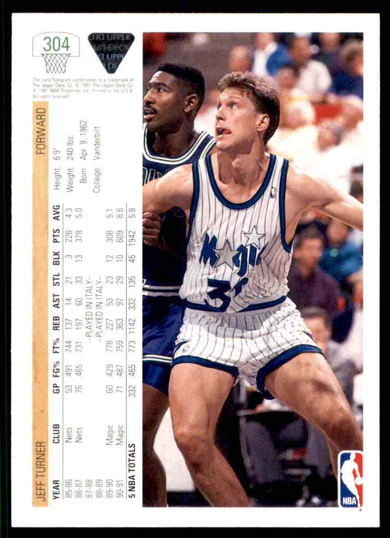 1991-92 UPPER DECK JEFF TURNER #304 | eBay