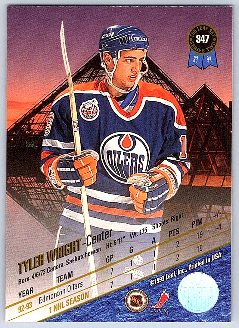 1993-94 Leaf Tyler Wright #347 card back image