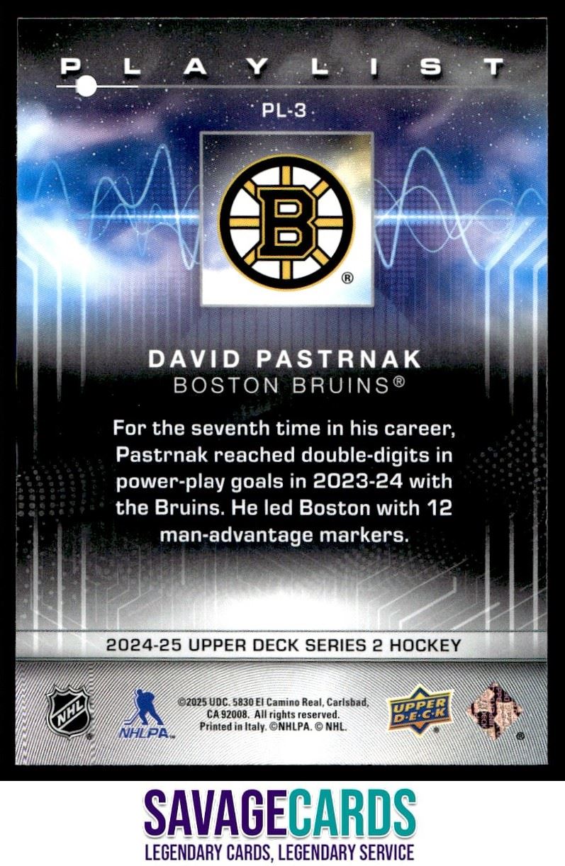 2024-25 Upper Deck Playlist David Pastrnak #PL-3 Boston Bruins | eBay