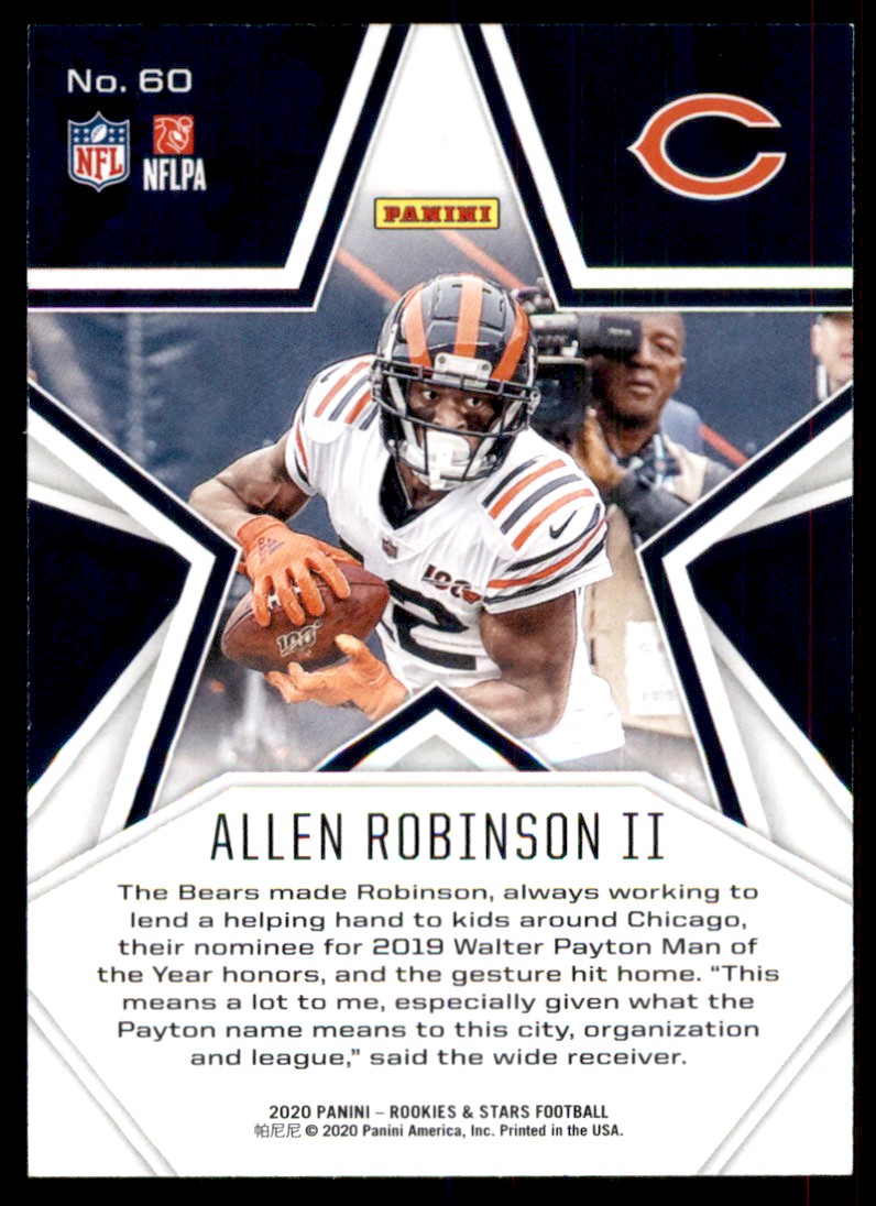 2020 Panini Rookies & Stars Allen Robinson II #60 card back image