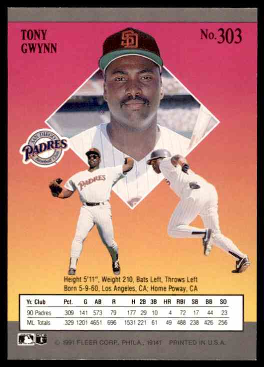 1991 Fleer Ultra Tony Gwynn #303 | eBay