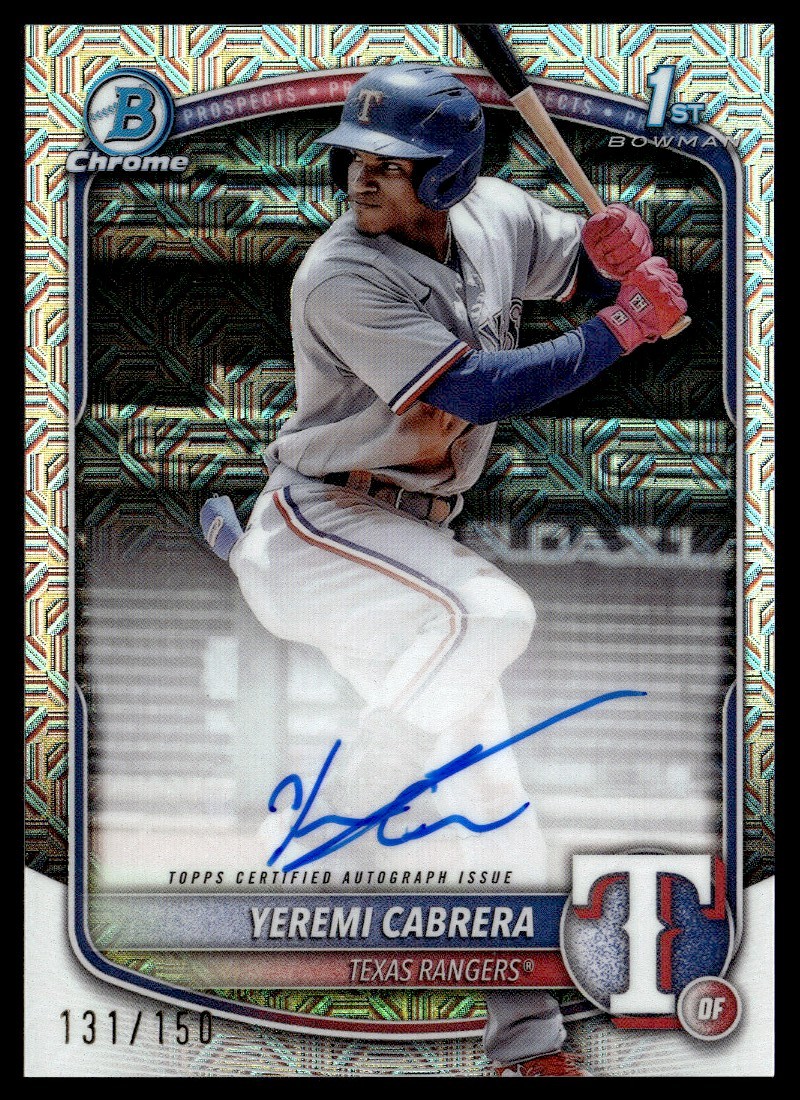 2025 BOWMAN CHROME MOJO REFRACTOR YEREMI CABRERA AUTO /150