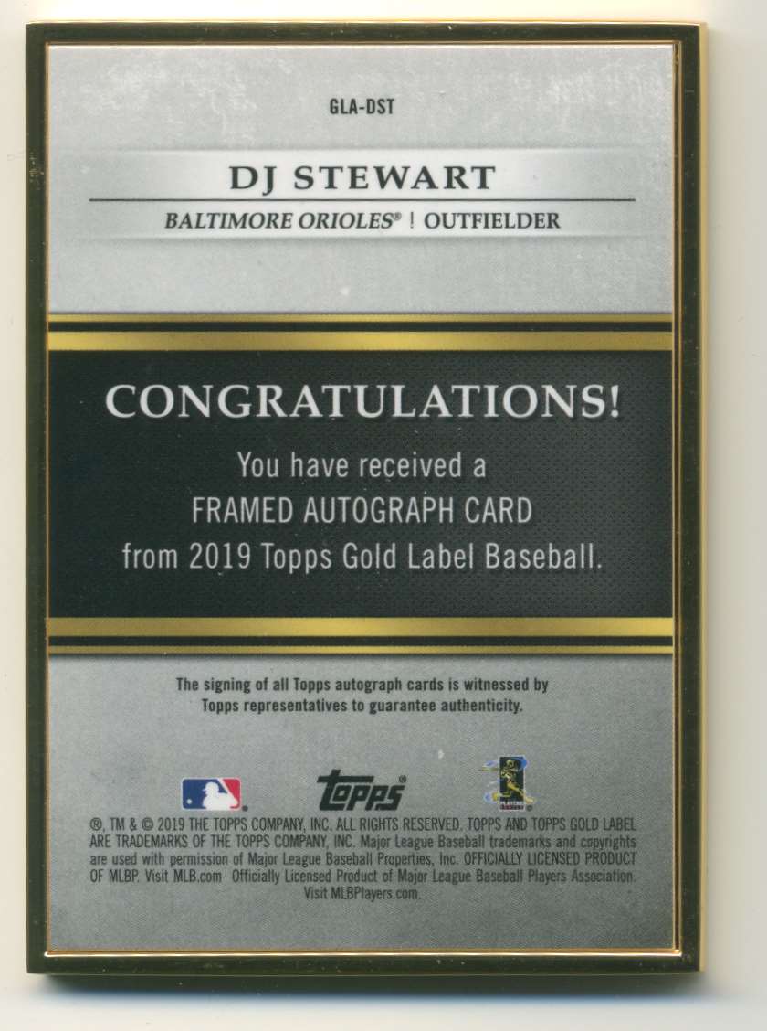 2019-20 Topps Gold Label Dj Stewart #GLA-DST card back image
