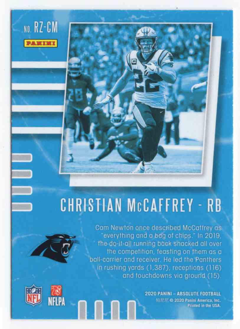 2020 Absolute Red Zone Christian McCaffrey #6 card back image