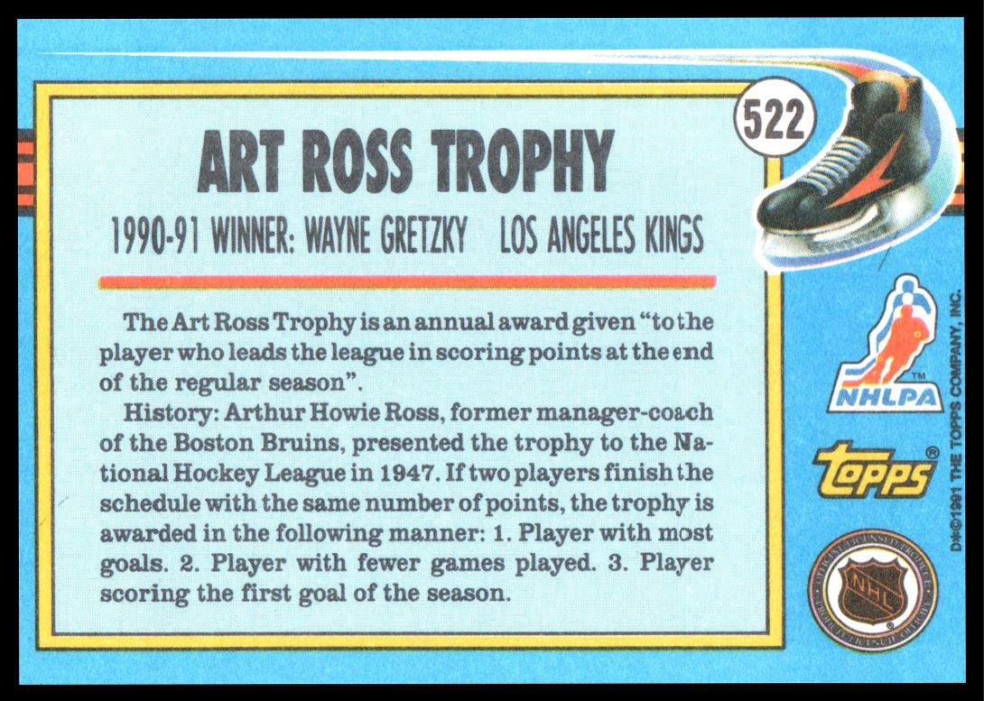 1990-91 Donruss Wayne Gretzky #524 card back image