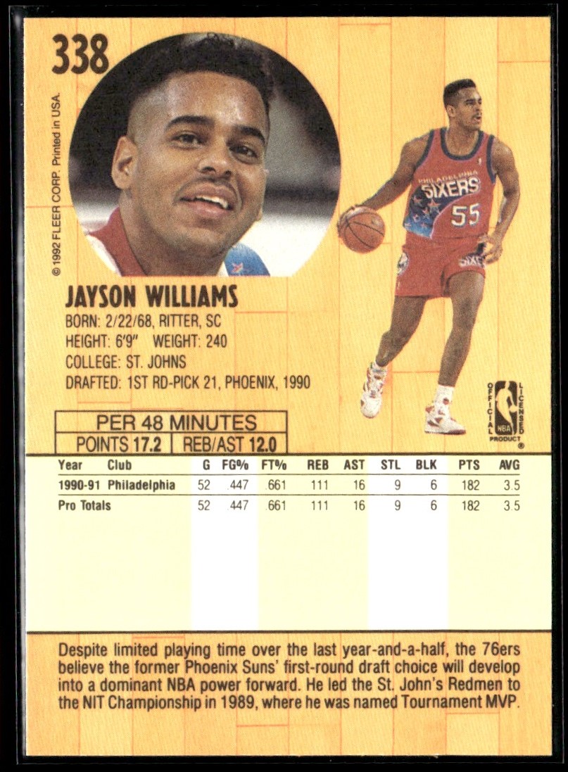 スポーツ選手 FLEER THE GAME JASON WILLIAMS Jason Williams #99 CGC 9 (2005, Fleer) 2004-05 Fleer Genuine