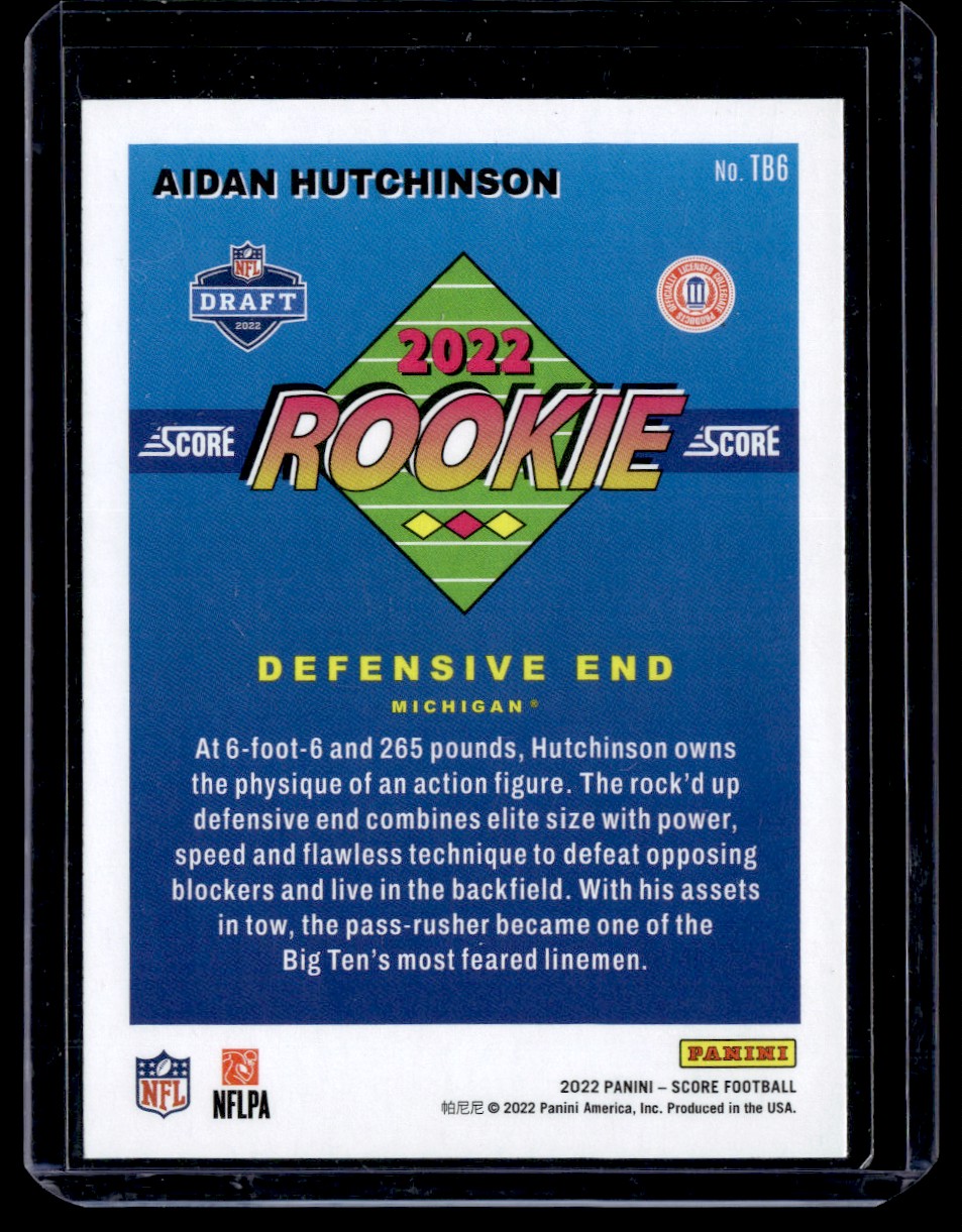 2022 Score 1992 Throwback Rookie Aidan Hutchinson #TB6 on Kronozio