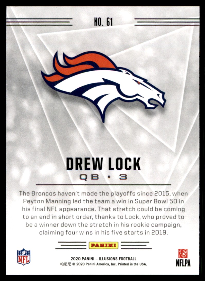 2020 Panini Illusions Drew Lock #61 card back image