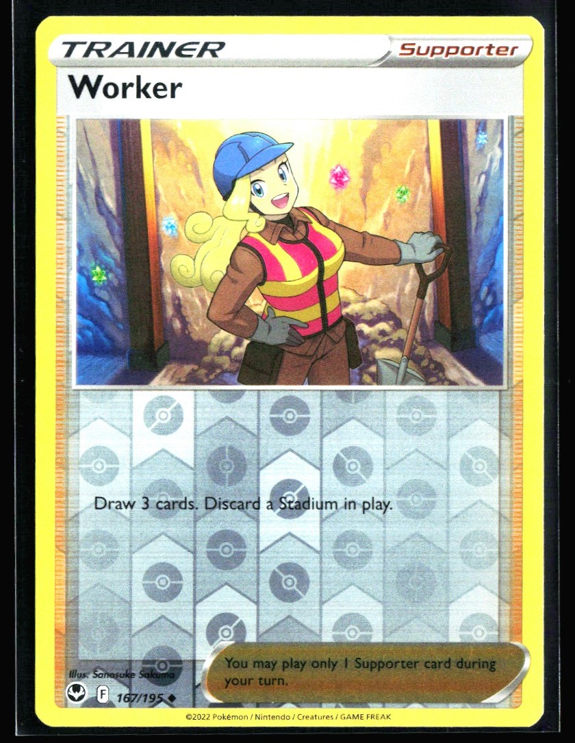 worker pokemon card Worker (167) 2022 Pokemon Sword & Shield Silver Tempest