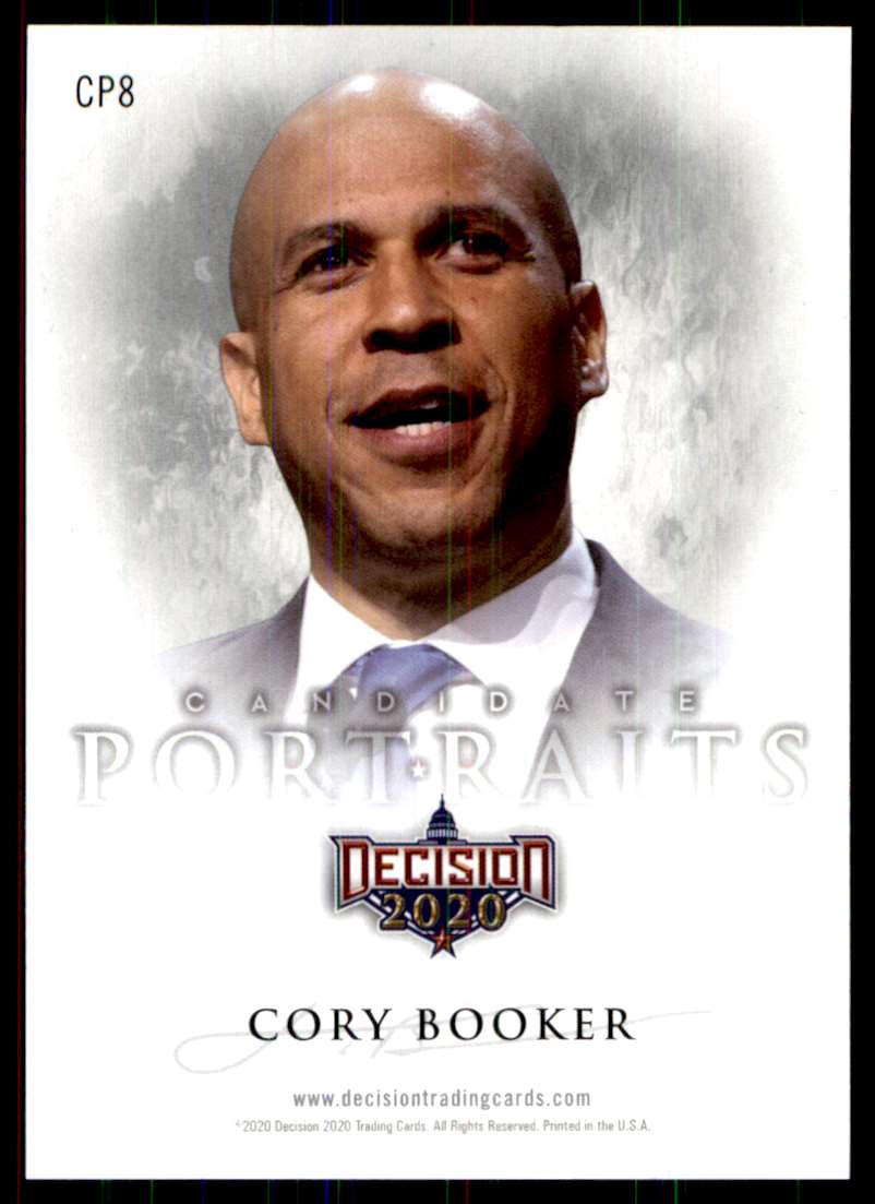 2020 Decision Candidate Portraits Cory Booker #CP8 card back image