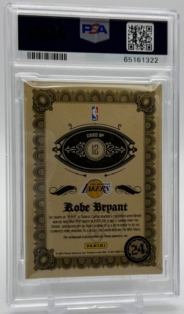 2010-11 Panini Gold Standard 24K Kobe Bryant Auto PSA 7 Los