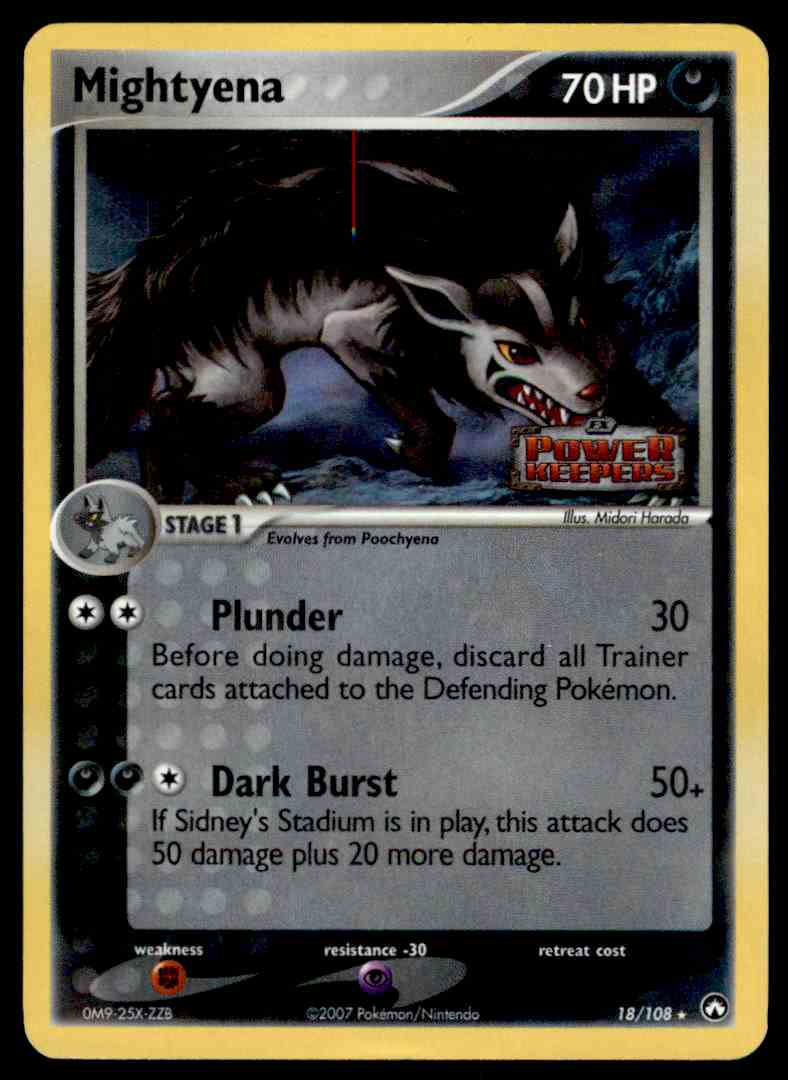 2007 Pokemon Card Ex Power Keepers Mightyena 18108