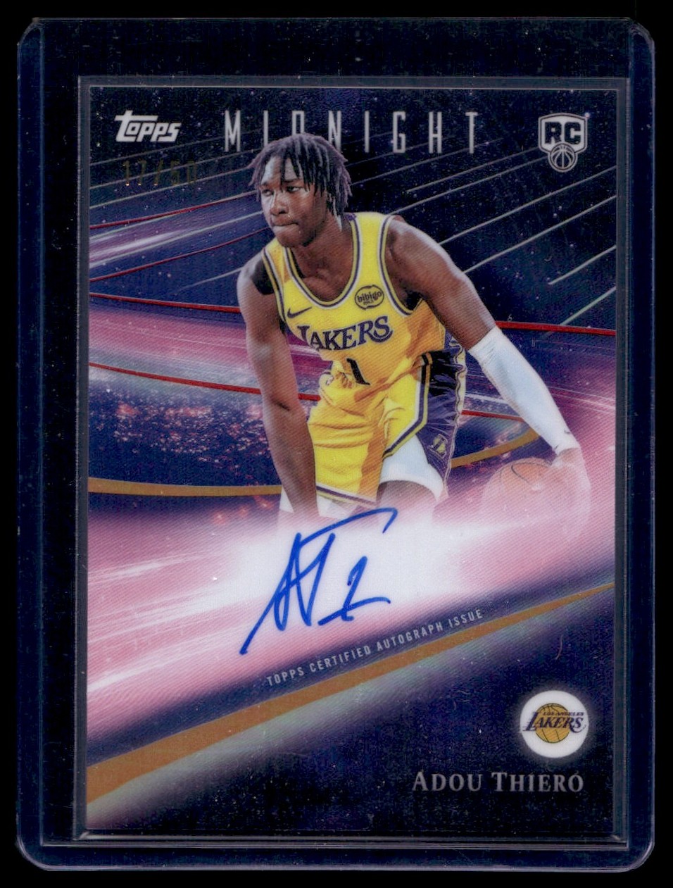 2025-26 Topps Midnight RC Horizon Signatures Adou Thiero RC Auto