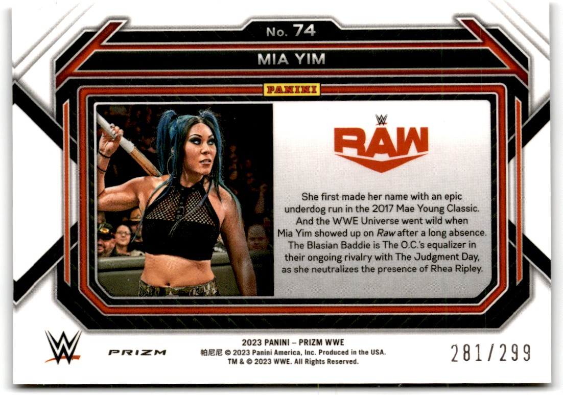 2023 Panini Prizm Red Mia Yim /299 WWE #74 | eBay