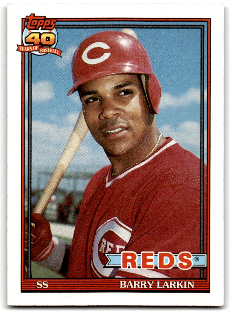 メジャーリーグ　カード　BARRY LARKIN 1991 Topps Baseball Card Barry Larkin Cincinnati Reds #730
