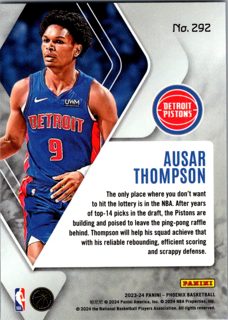 2023-24 Panini Phoenix Ausar Thompson #292 card back image