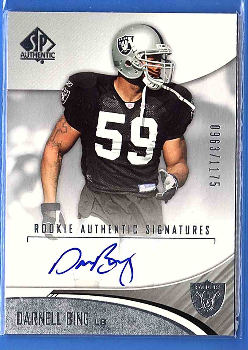 2006 SP Authentic Darnell Bing #193 card front image