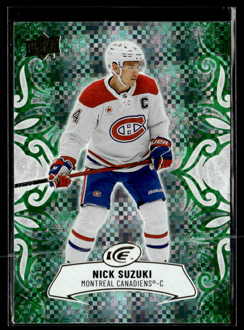 その他 adam nickey/slider,mat zo/lucky strike 2024-25 Upper Deck Ice Emerald Green 32423 Nick Suzuki Montreal