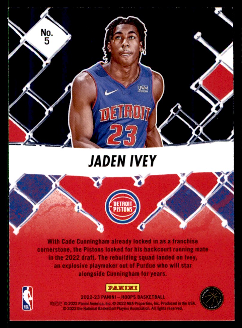 2022-23 Hoops We Got Next Jaden Ivey #5 card back image