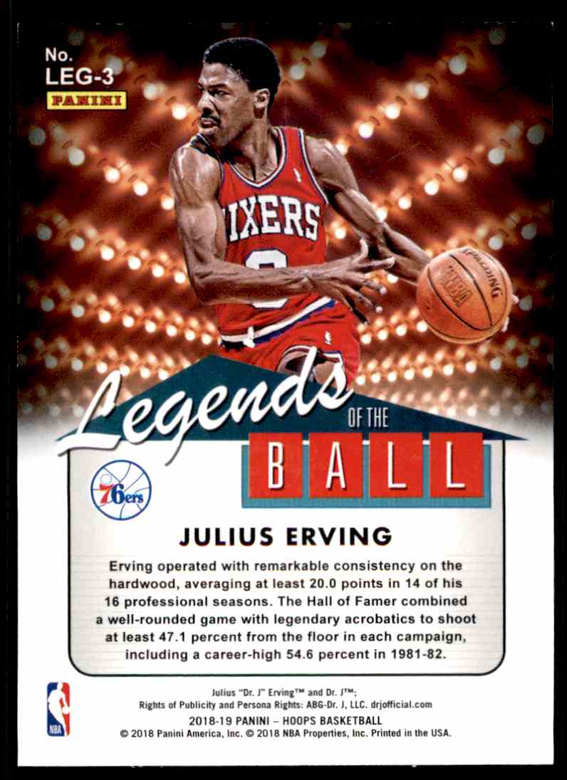 18 19 Nba Hoops Legends Of The Ball Julius Erving Leg 3 On Kronozio