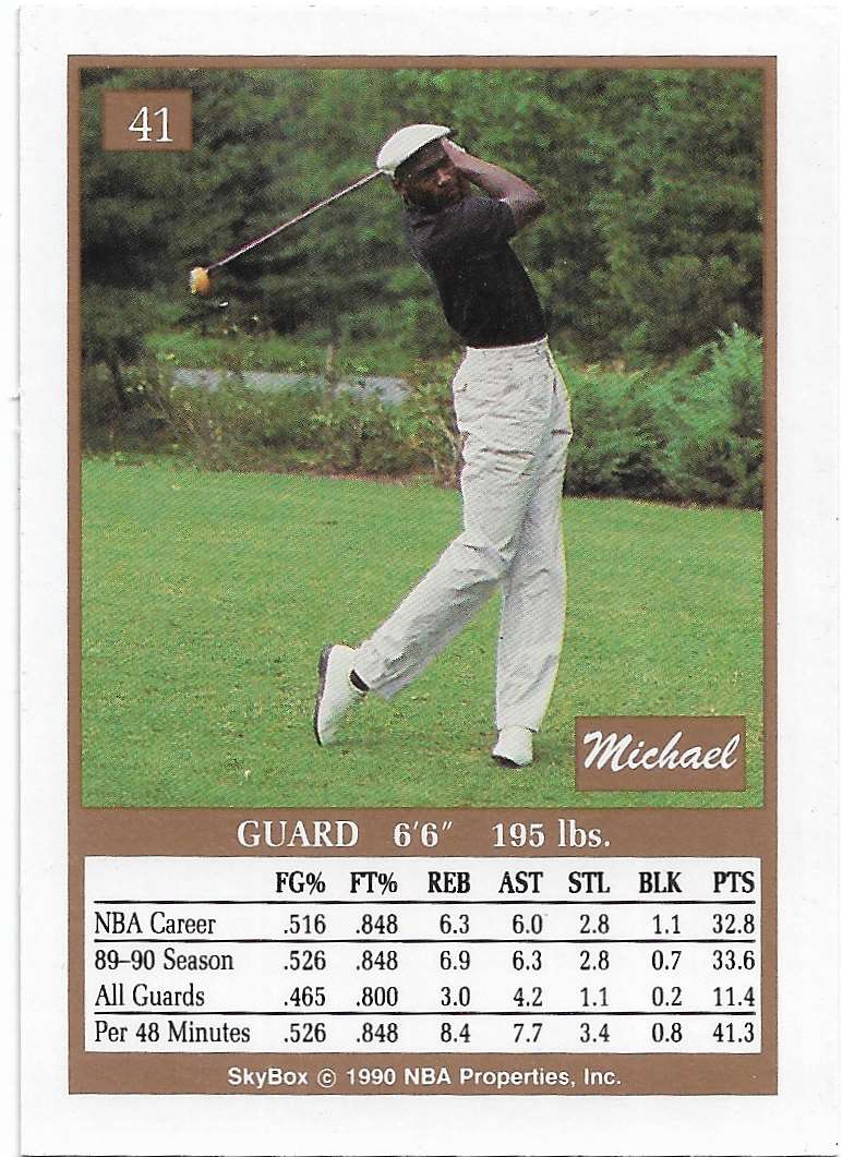 1990-91 SkyBox Michael Jordan #41 card back image