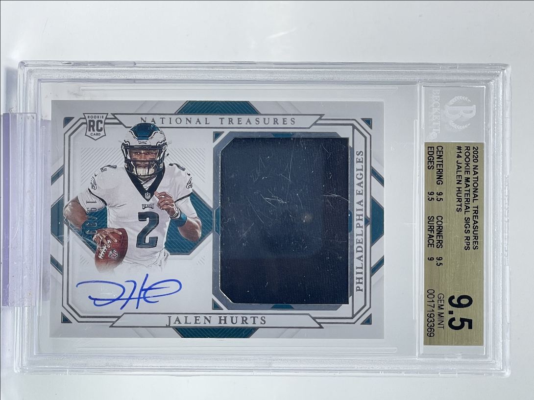 JALEN HURTS 2020 NATIONAL TREASURES RPA ROOKIE PATCH RC AUTO