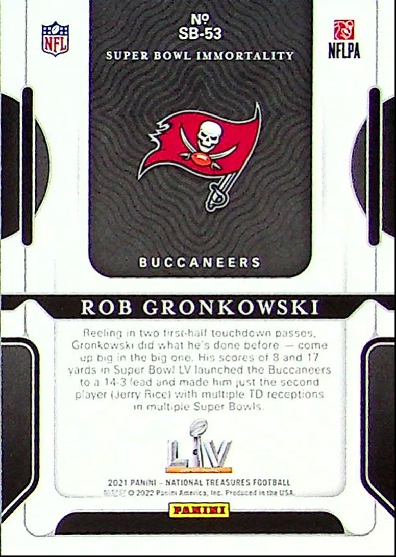 2021 National Treasure Super Bowl Rob Gronkowski #SB-53 card back image