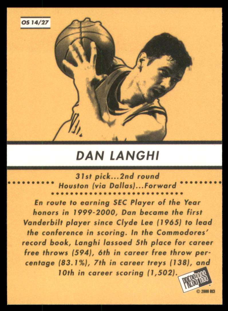 2000-01 Press Pass Se Old School Dan Langhi #OS14 card back image