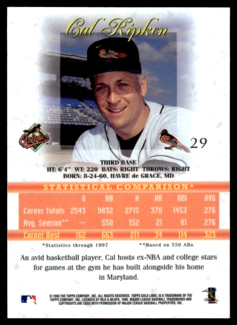 Cal Ripken Gold Card