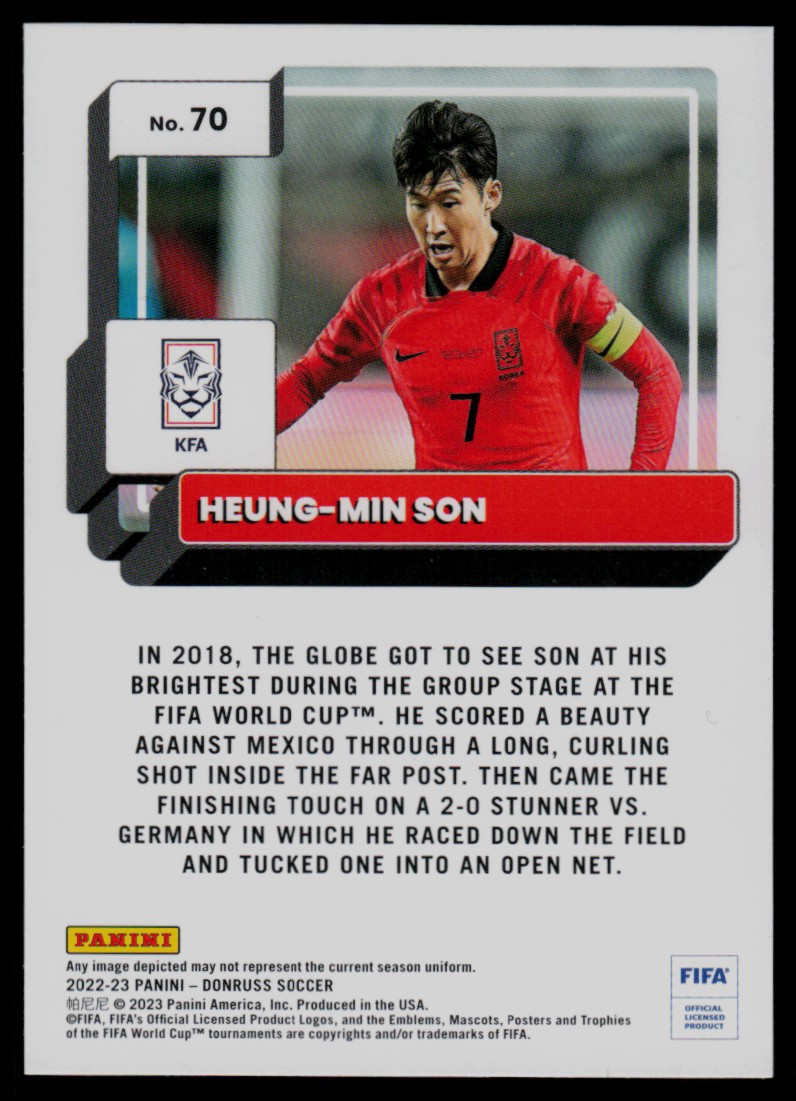 2022 Donruss Heung-Min Son #70 card back image