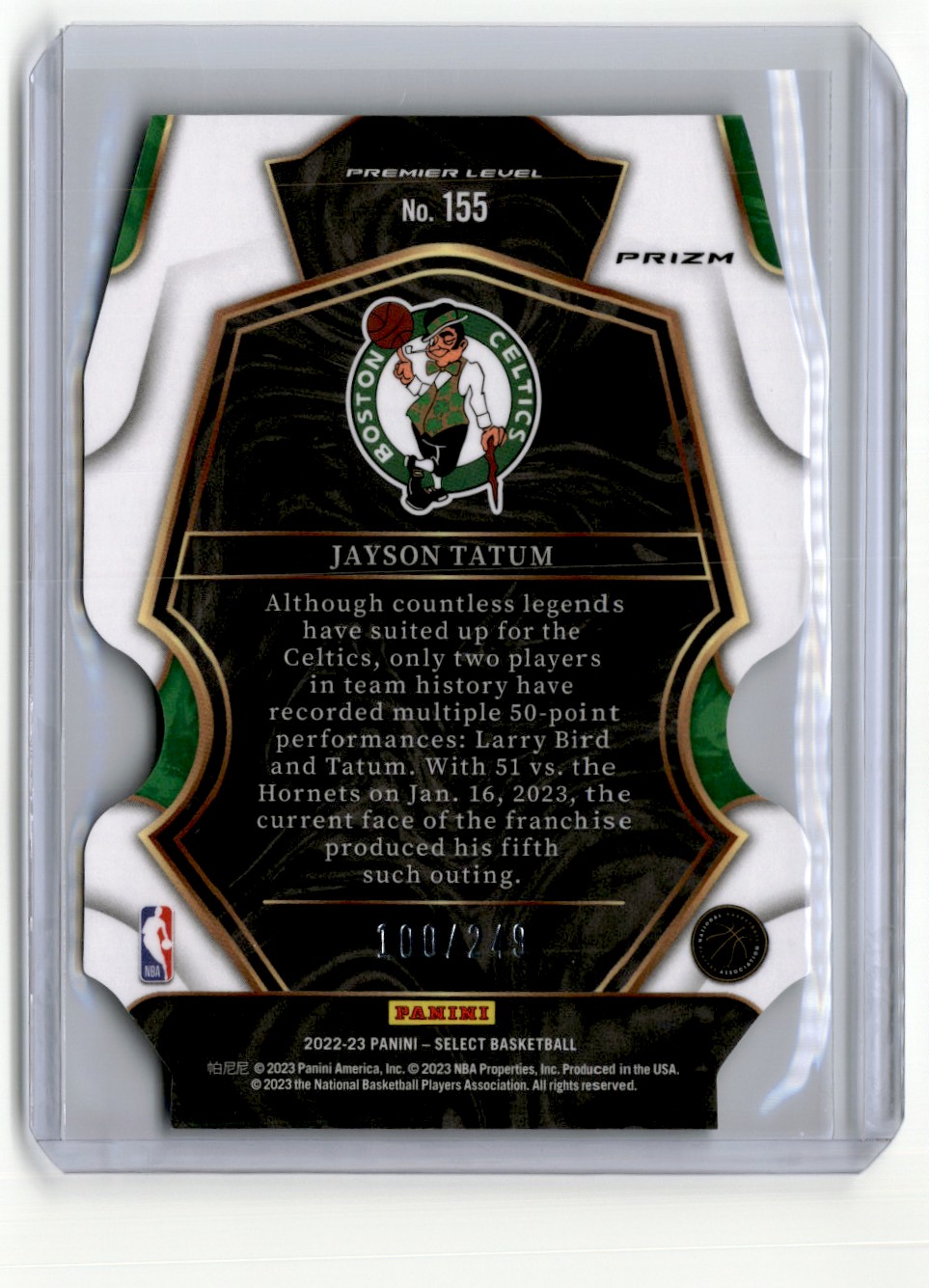 2022-23 Select Blue Die Cut Premier Jayson Tatum #155 on Kronozio