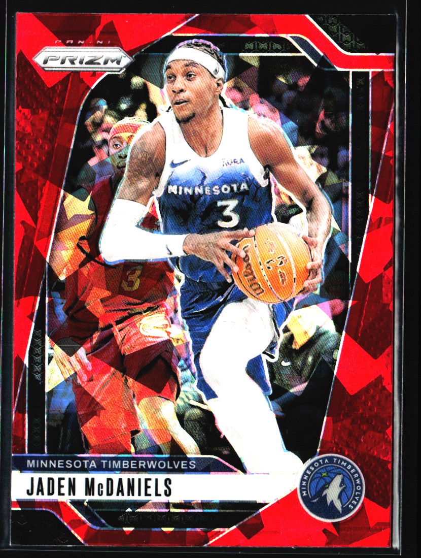 2024-25 Red Cracked Ice Jaden McDaniels Minnesota Timberwolves