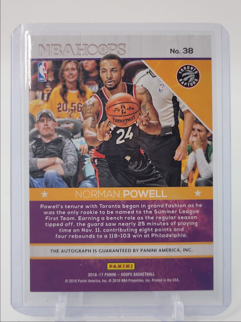 2016-17 NBA HOOPS HOT AUTOGRAPH RAPTORS NORMAN POWELL on Kronozio