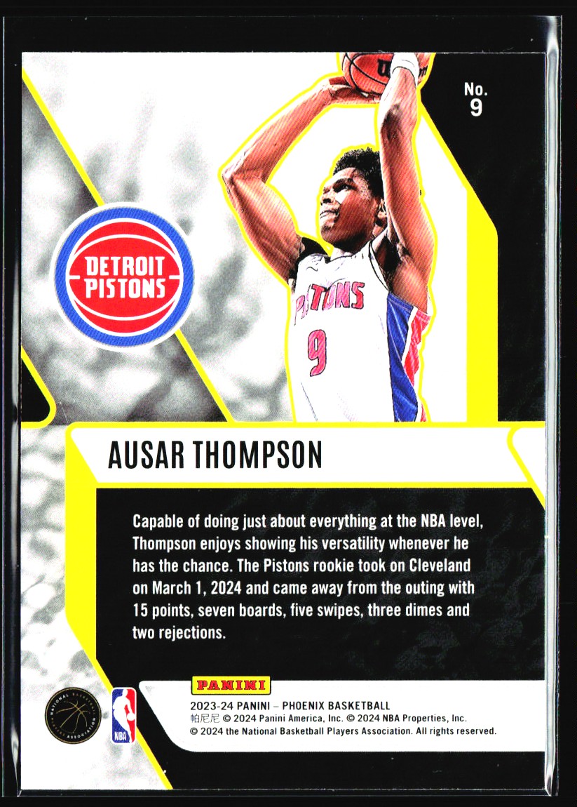 2023-24 Panini Phoenix Ausar Thompson #9 card back image