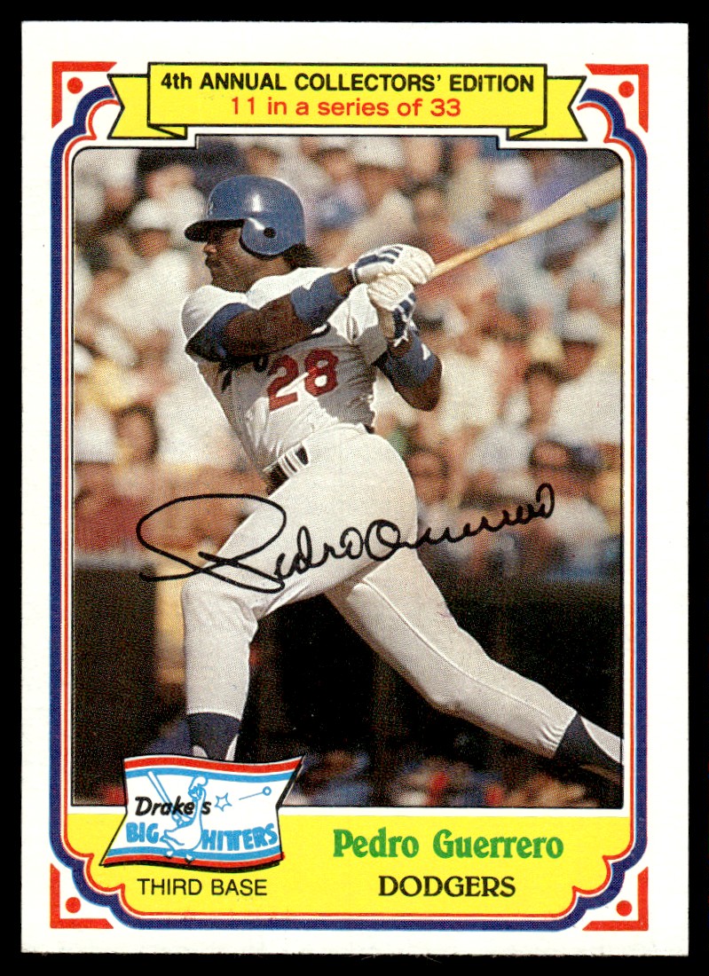 1984 Topps Drake's Big Hitters Pedro Guerrero #11 on Kronozio