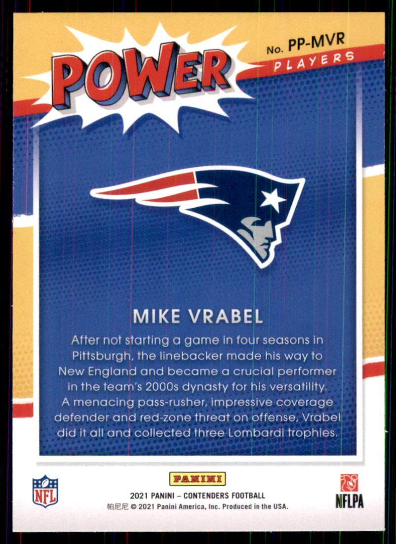 2021 Panini Contenders Power Players Mike Vrabel #9 card back image