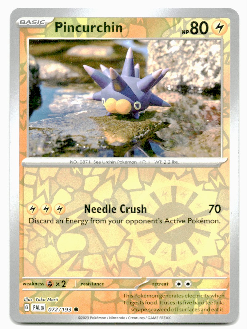 Pokemon Trading Card TCG Pincurchin Reverse Holo #72 Reverse Holo