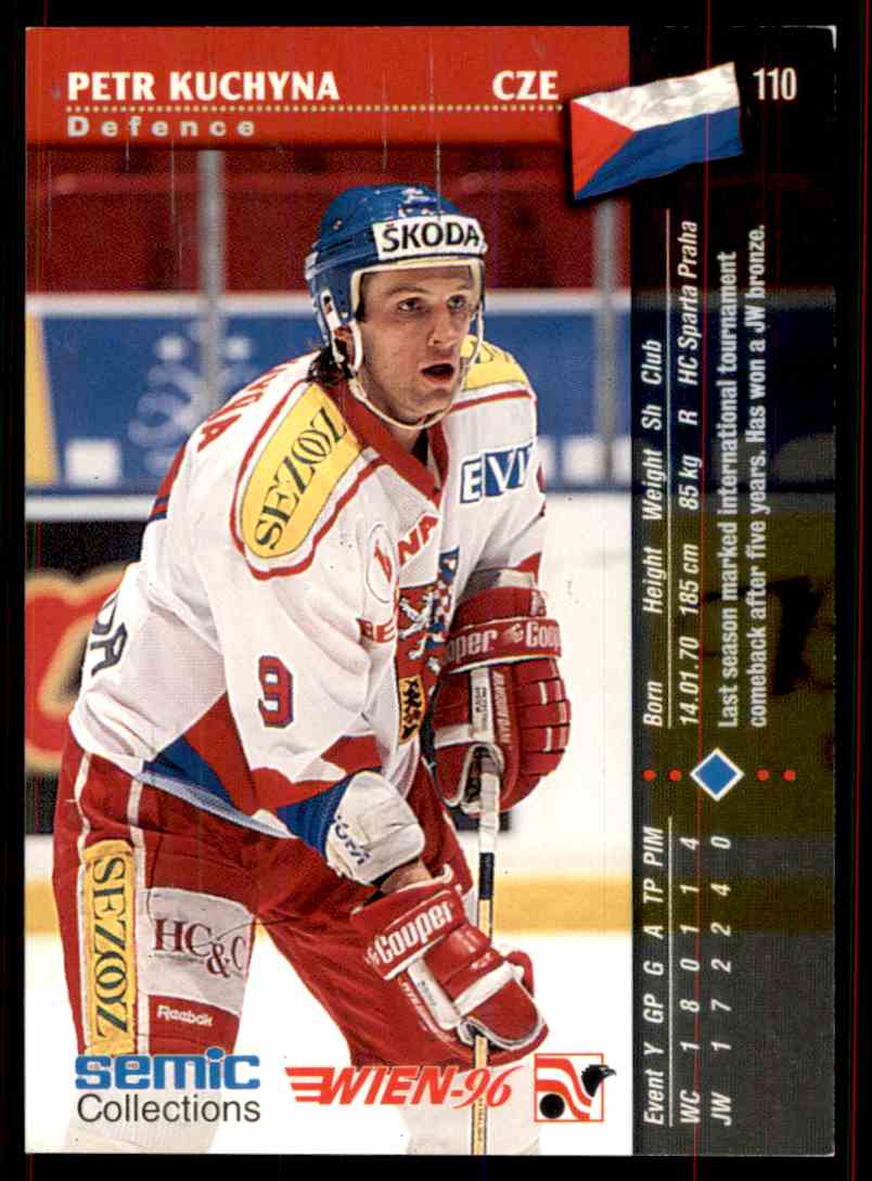 1996-97 Semic Hockey Petr Kuchyna #110 card back image