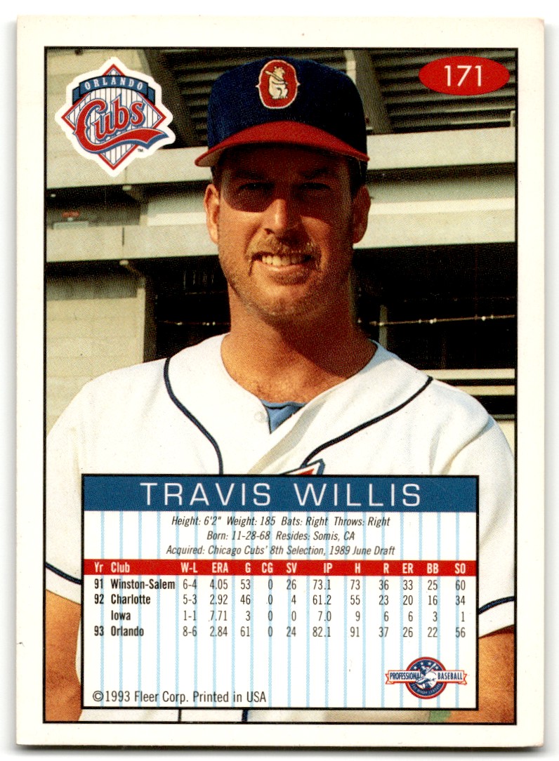 1993 Fleer Excel Travis Willis Orlando Cubs #171 | eBay