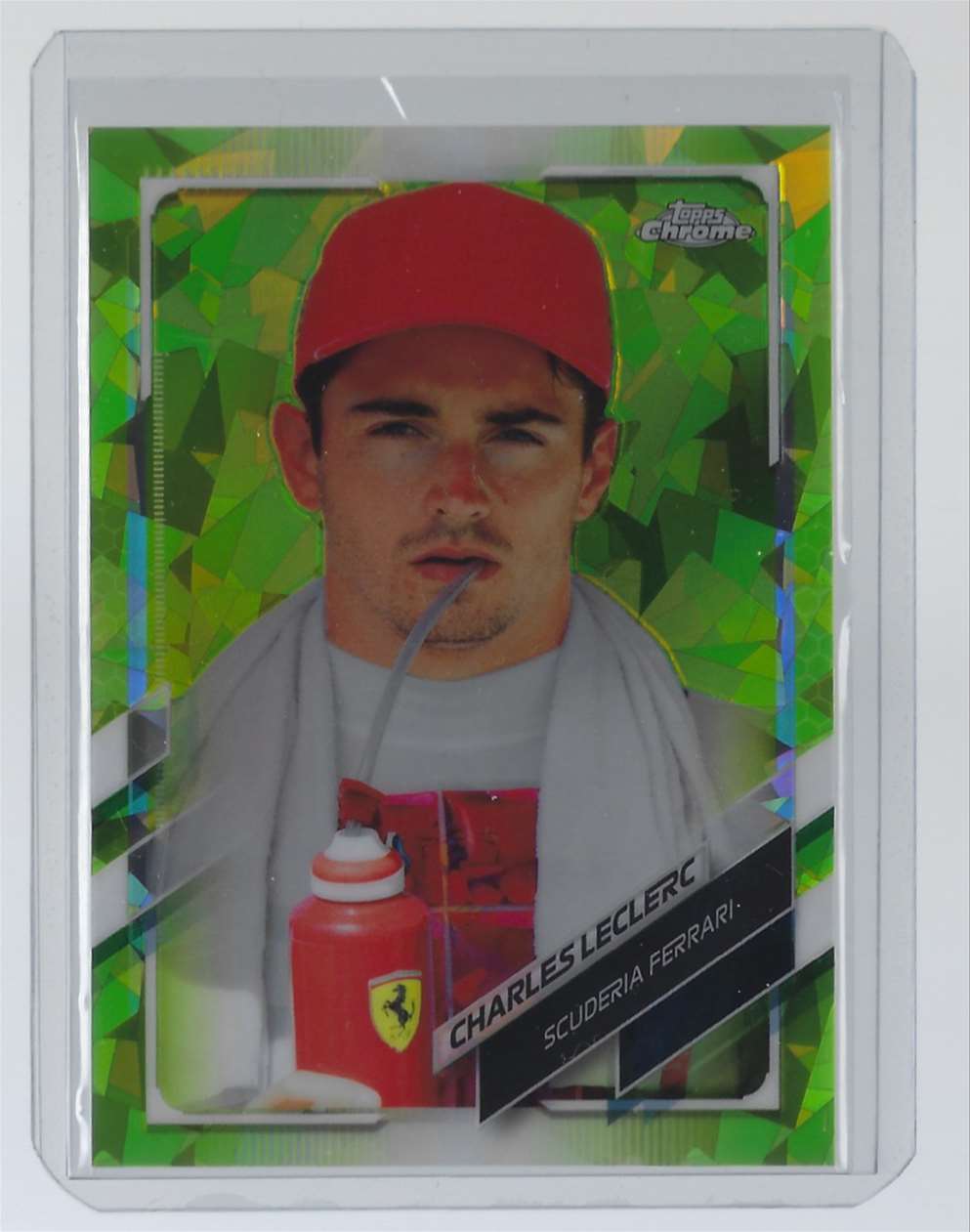 2021 Topps Chrome Sapphire Formula 1 Chartreuse Refractors Charles Leclerc #32 card front image